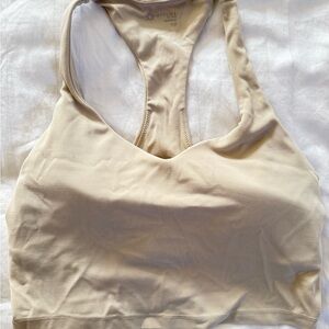 Women's Aerie Cream Padded Racerback Workout Tank Top